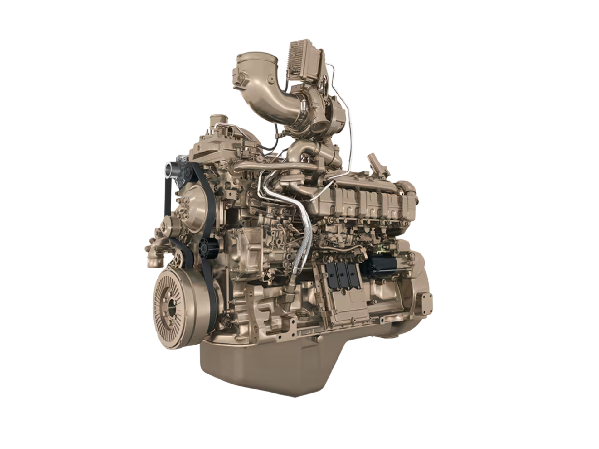Tan John Deere diesel engine.