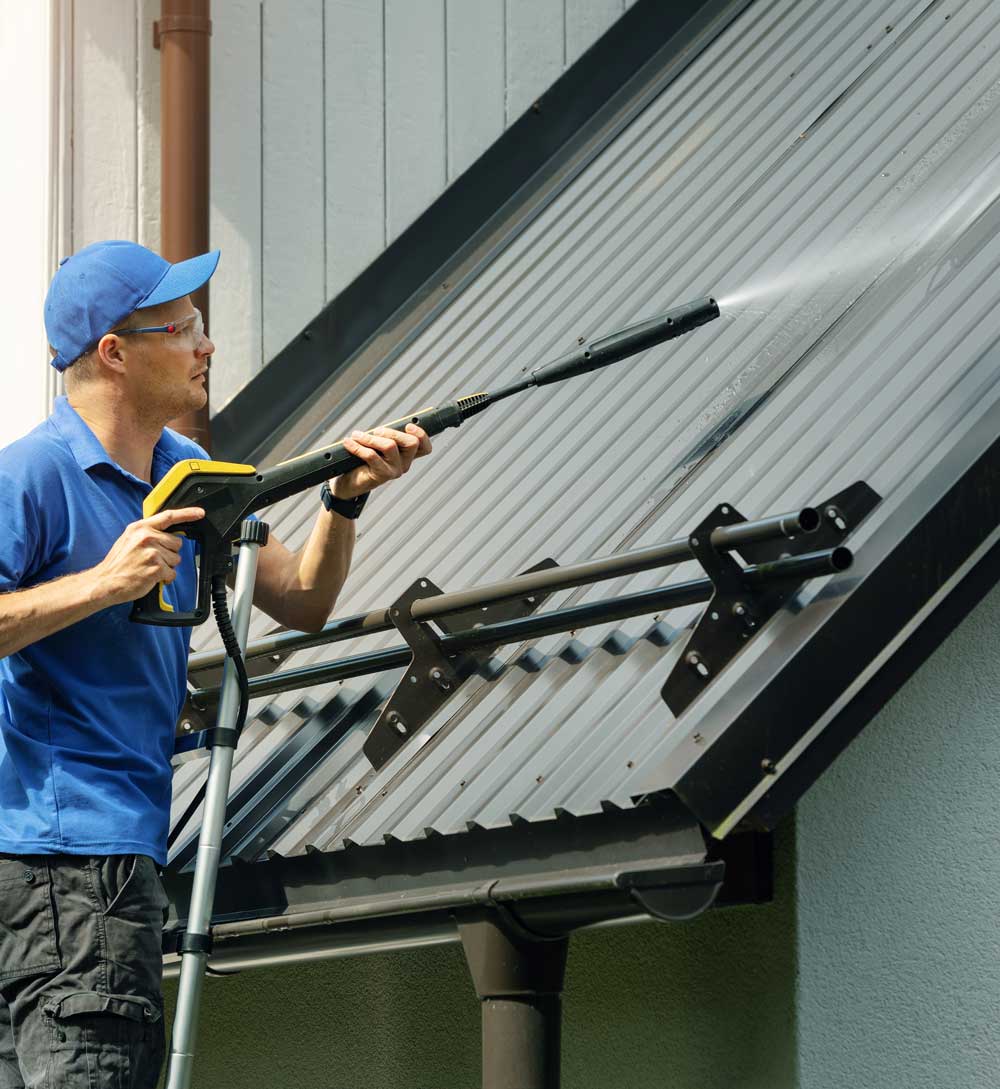 Cleaning Dirty Wall With Pressure Water — McMinnville, OR — Mike’s Powerwashing LLC