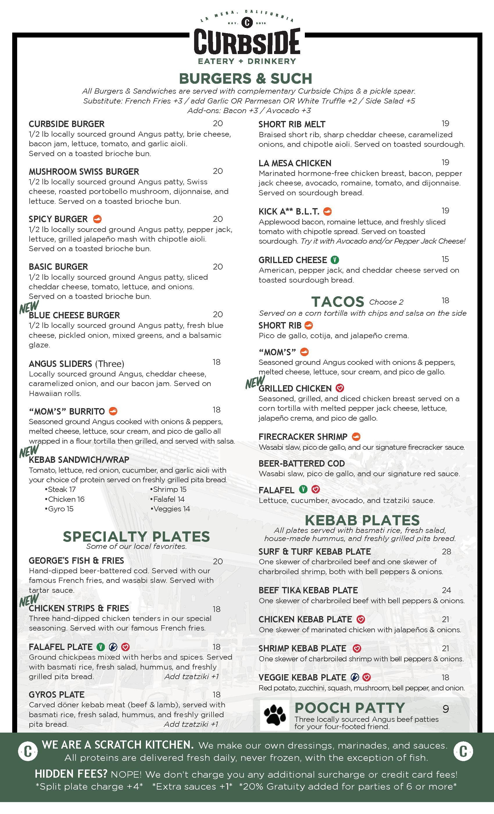 A menu for a restaurant with a lot of food on it.