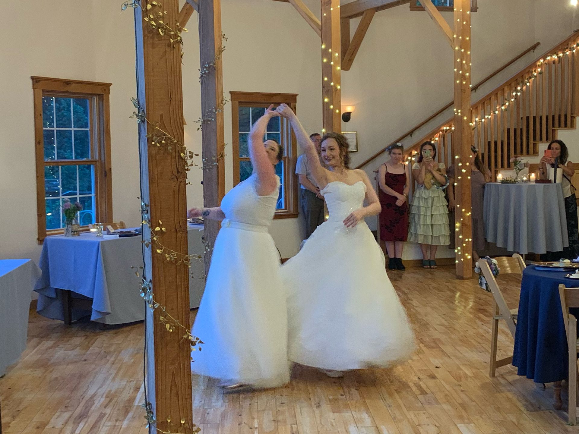 Mix It Up! providing dj services while the brides are dancing