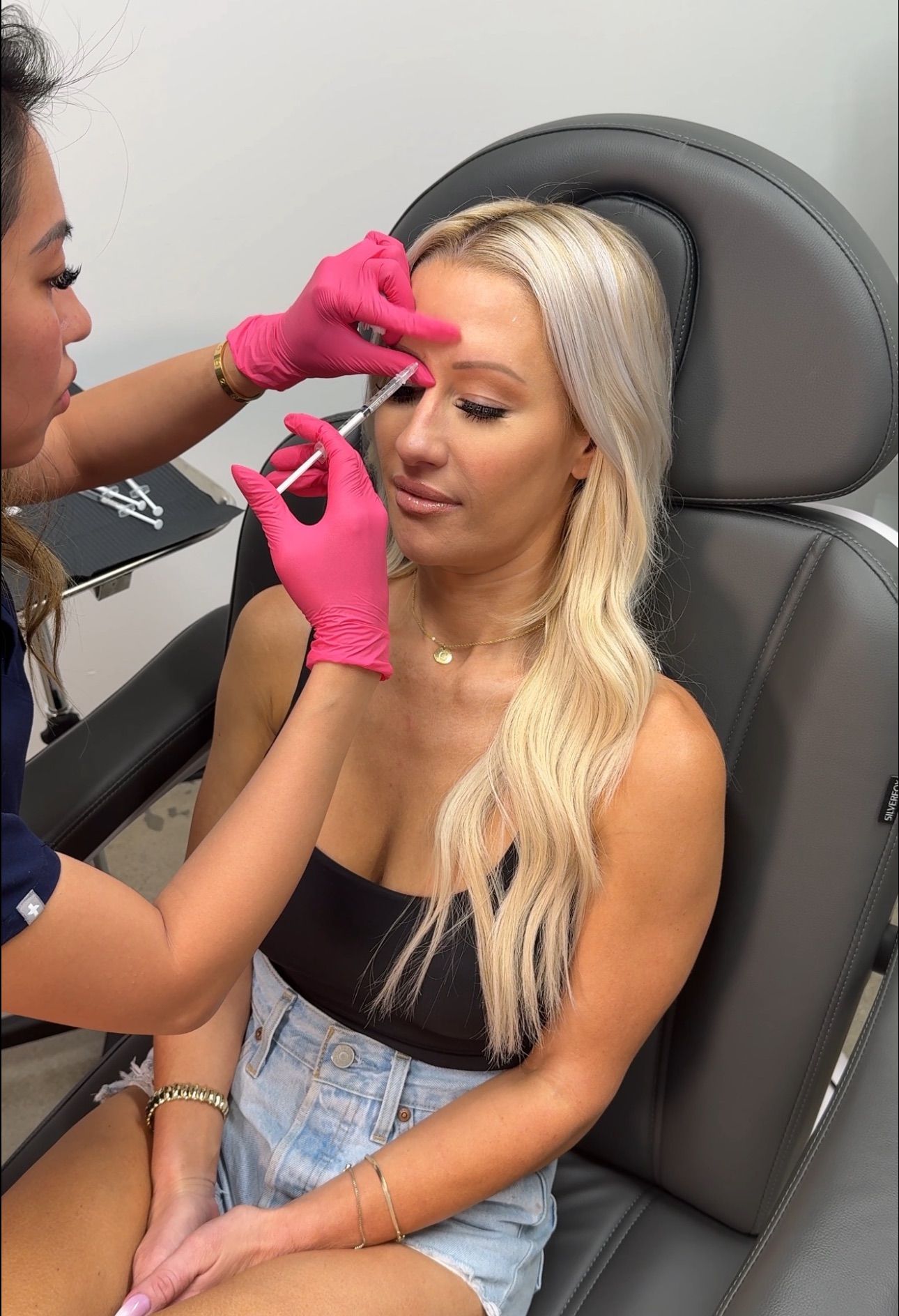 an elderly woman with fine lines and wrinkles