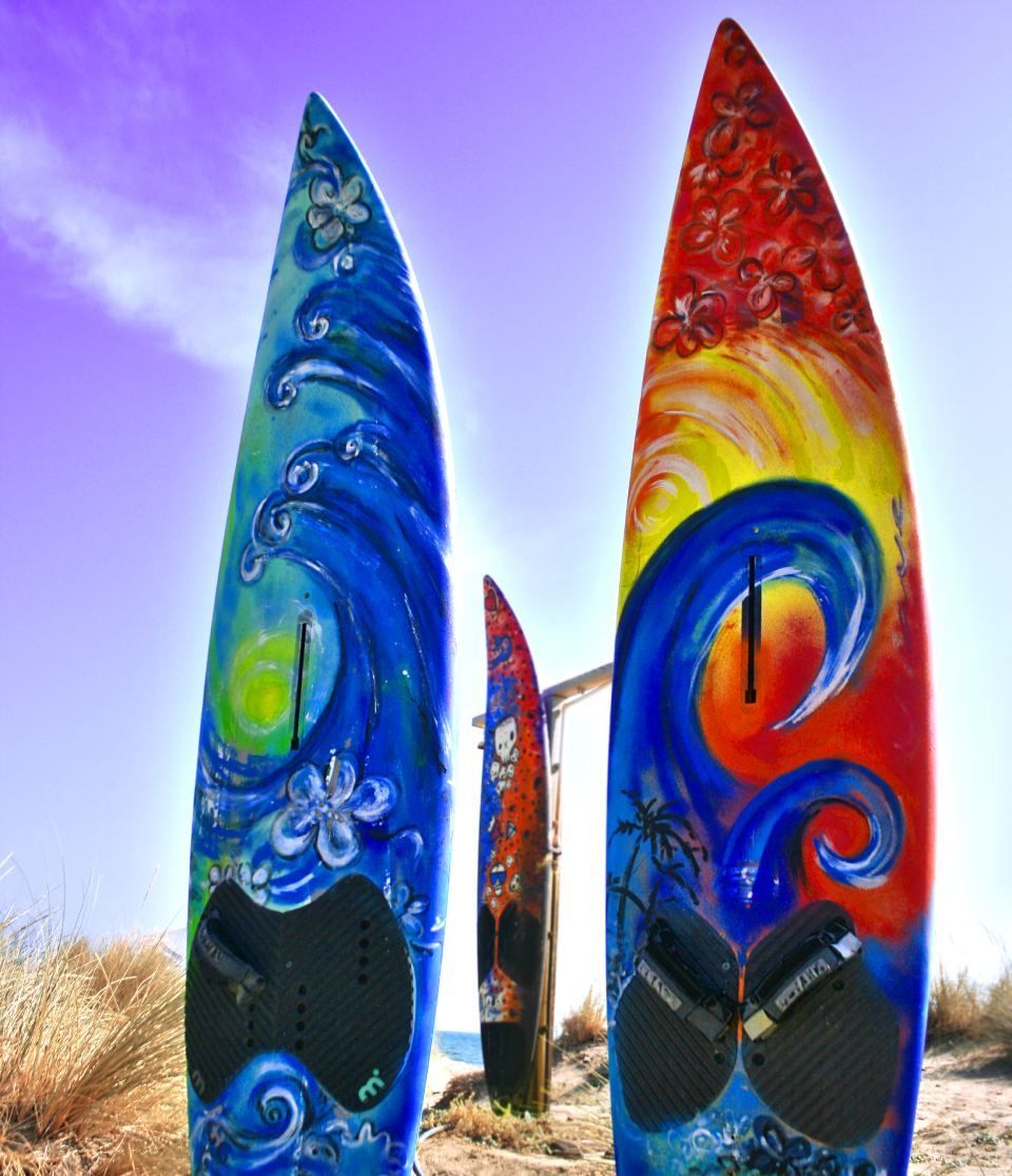 printed artistic surf board