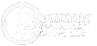 Logo for Precision Mechanical Company, LLC, with a circular compass design around the letter 