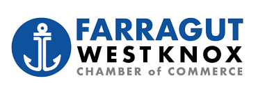 The logo for the farragut west knox chamber of commerce