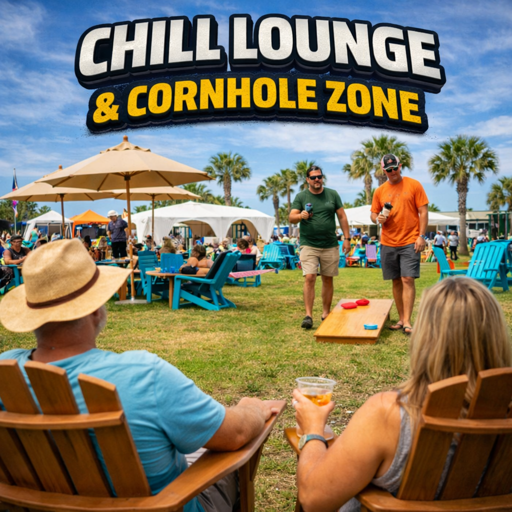 People relaxing in beach chairs at a 