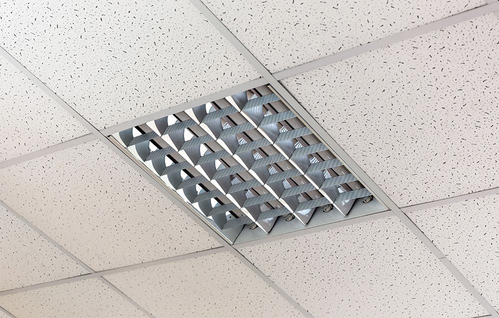 Office Grid Ceiling With Light Installed In Cairns QLD