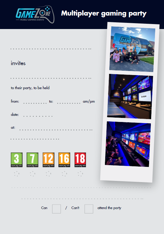 gaming-van-party-invitations