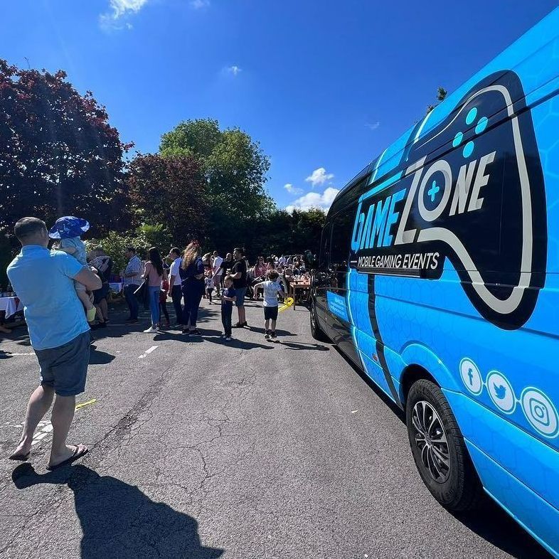 gaming van experience parked in front of stockton shopping centre