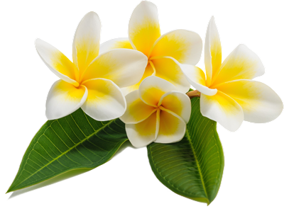 Beautiful flowers with leaves