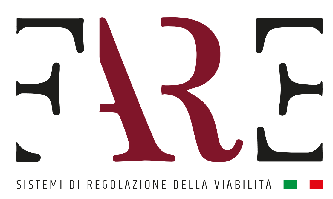 Un logo rosso e nero con la scritta 