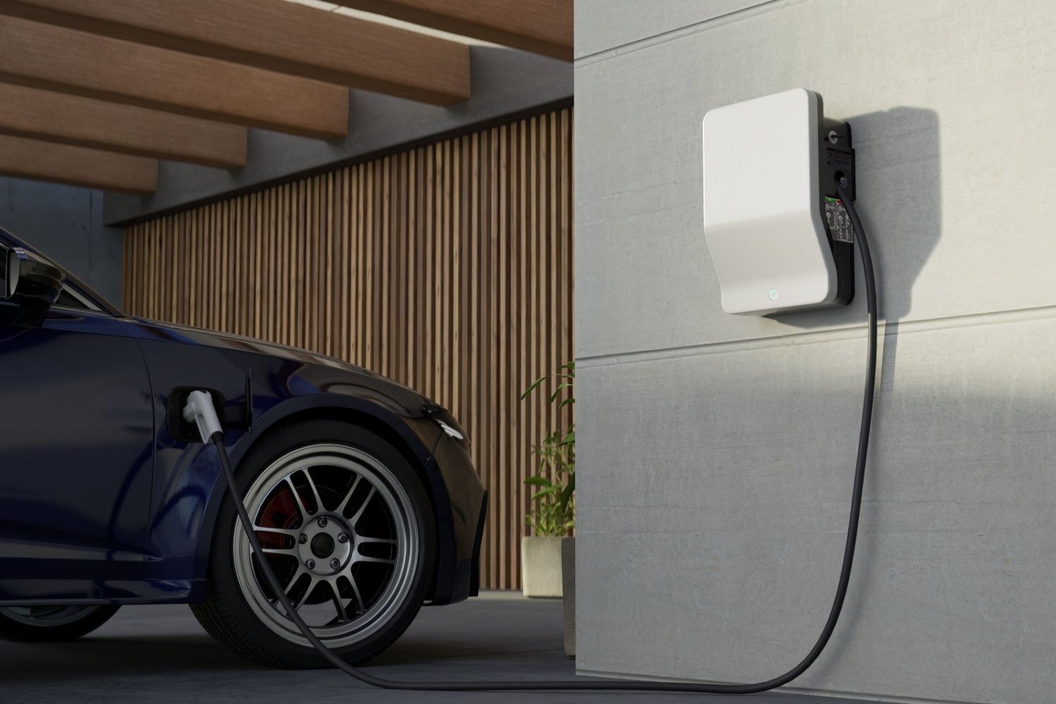 Solar-powered EV charger.