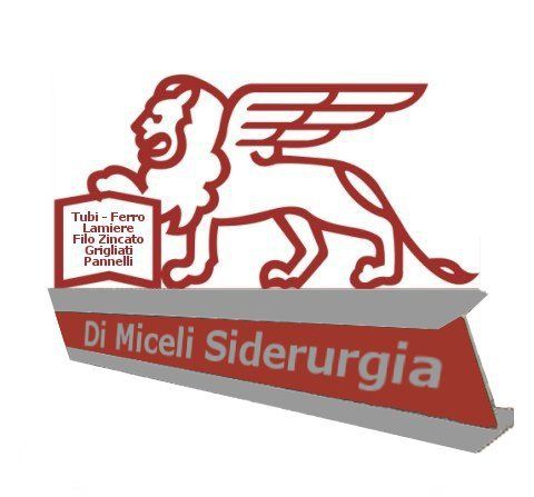 Logo: Winged lion, red text 