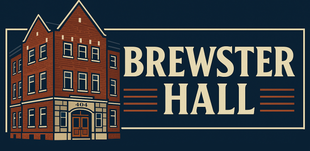 A black and white logo for brewster cheney hall in wa