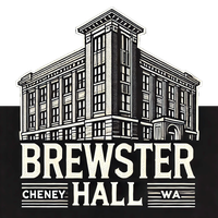 A black and white logo for brewster cheney hall in wa
