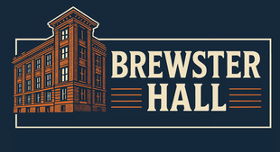 A black and white logo for brewster cheney hall in wa