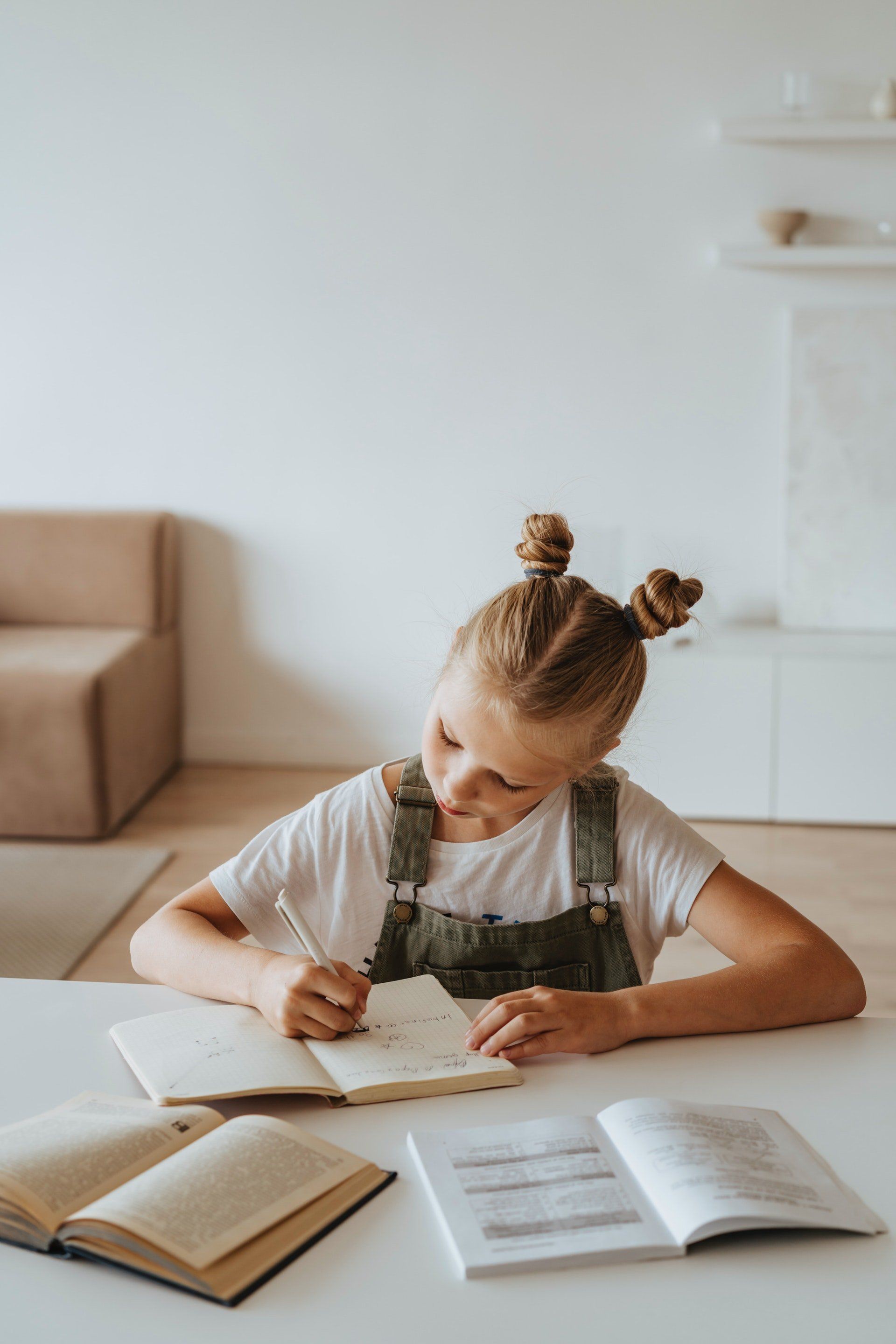 Girl studying