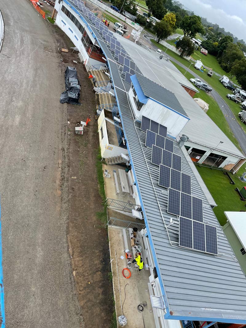 Solar Panels On Commercial Building Roof — Electrical Contractors in Grafton, NSW