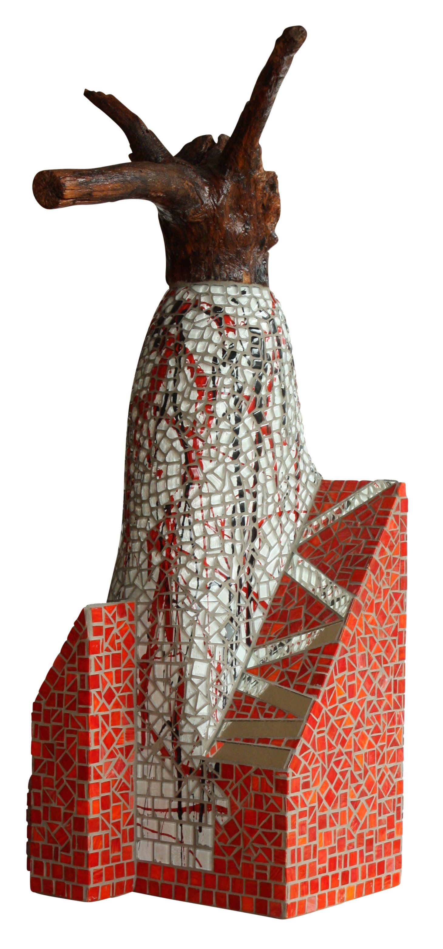 Een abstract beeld met hout