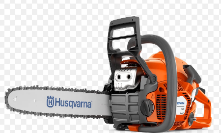 Una motosega Husqvarna è mostrata su uno sfondo trasparente.