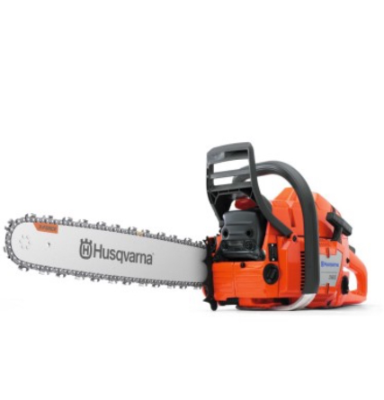 Una motosega husqvarna è mostrata su uno sfondo bianco