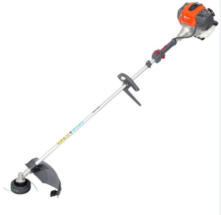 Un tosaerba è raffigurato su uno sfondo bianco.