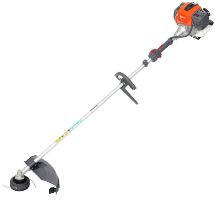 Un tosaerba è raffigurato su uno sfondo bianco.