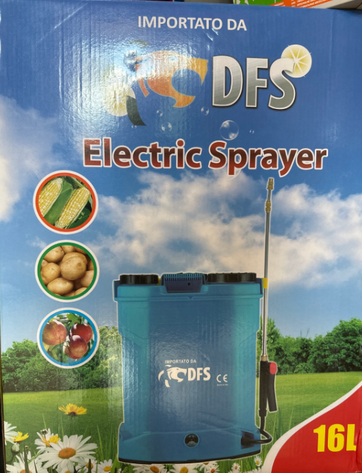 Viene mostrata una scatola di spruzzatori elettrici dfs