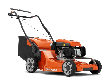 Un tosaerba Husqvarna è raffigurato su uno sfondo bianco.