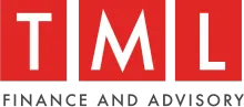 Logo with red squares, white letters 
