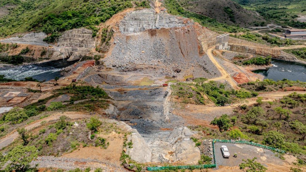 An Aerial View of a Dam Construction — Jammach Earthmoving in Mid North Coast, NSW