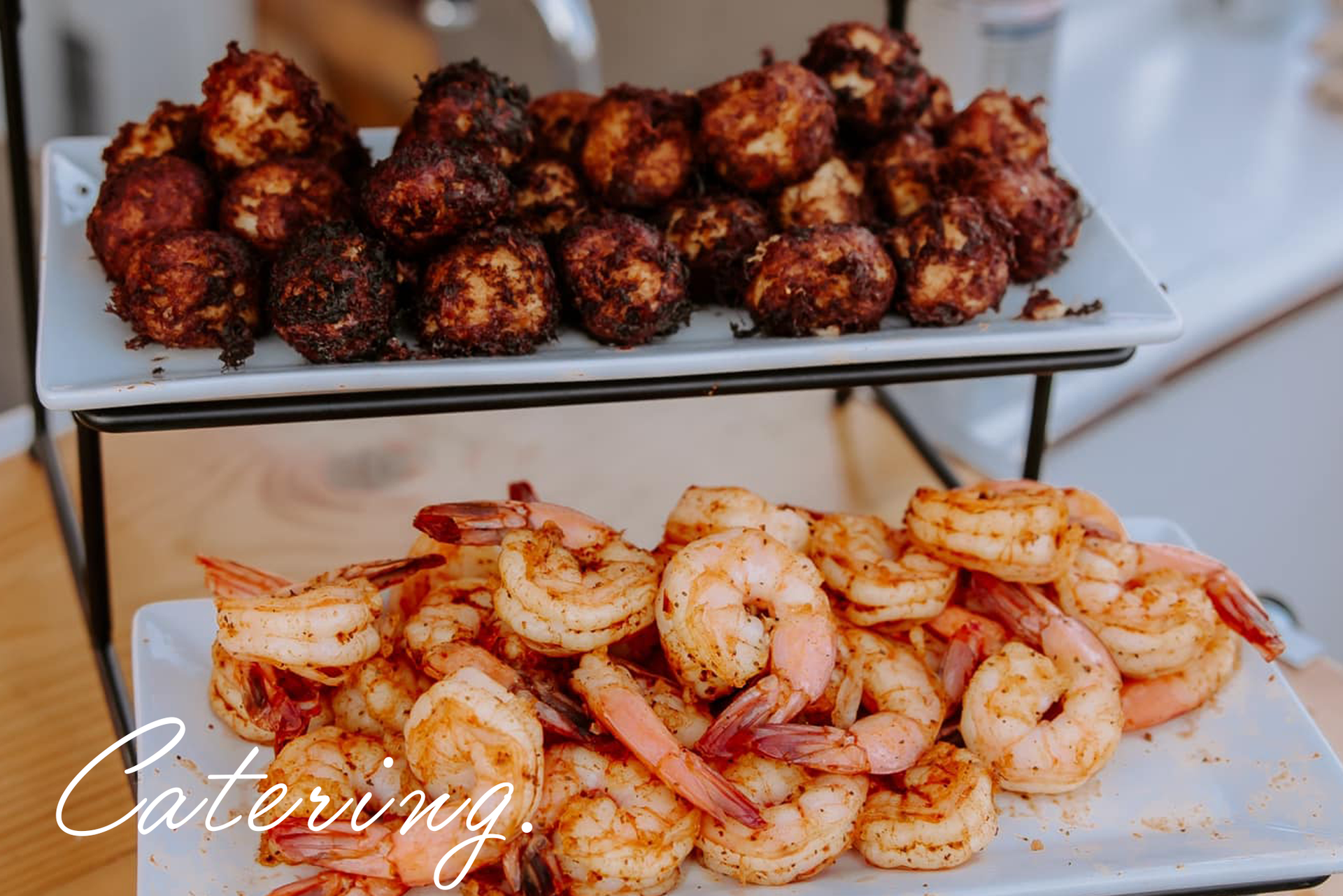 image of catering crab balls & shrimp coktail