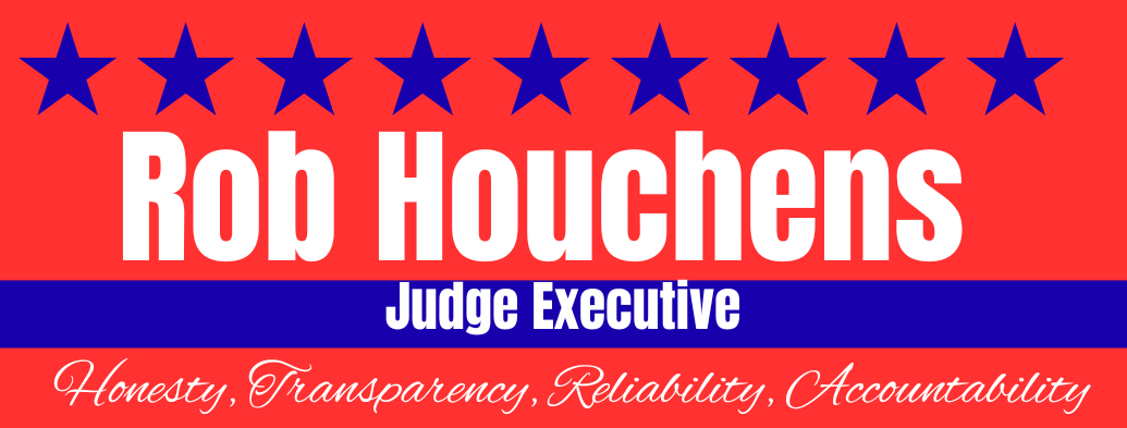A rob houchens judge executive logo with five stars