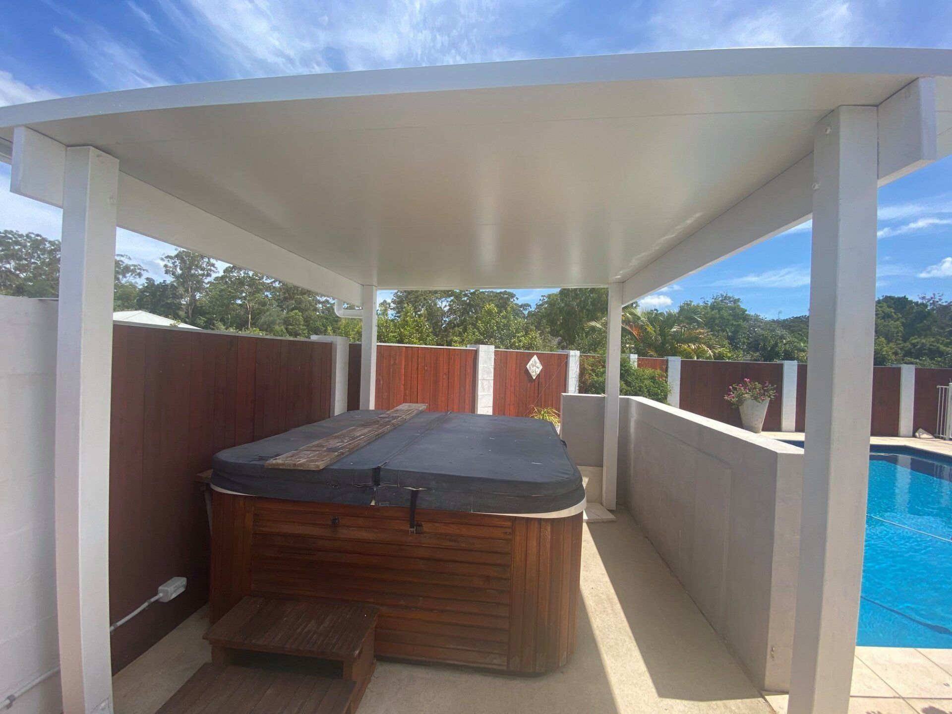 Custom patio in sunshine coast with spa