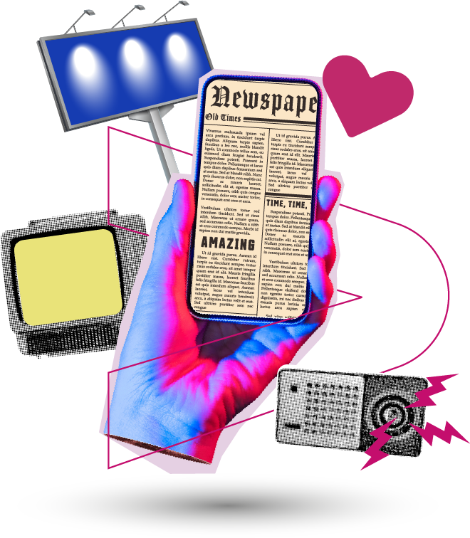 Mano con el dedo índice apuntando hacia arriba, cubierta por una cinta rosa.