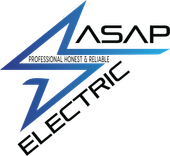 ASAP Electric logo: blue lightning bolt with "ASAP" and "ELECTRIC" text; "Professional Honest & Reliable" subtitle.
