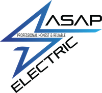 ASAP Electric logo: blue lightning bolt with 