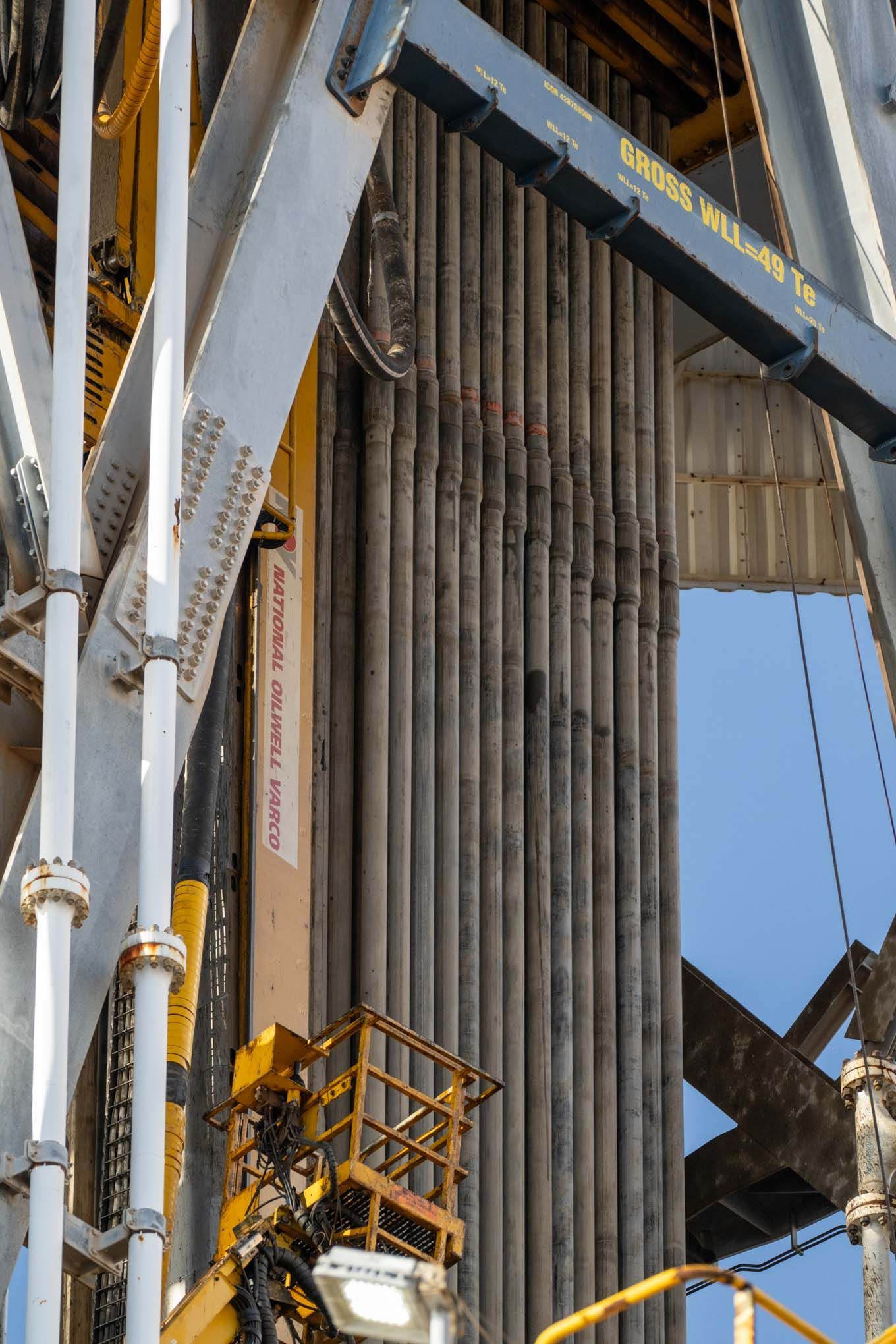 A crane with a sign on it that says ' caterpillar ' on it