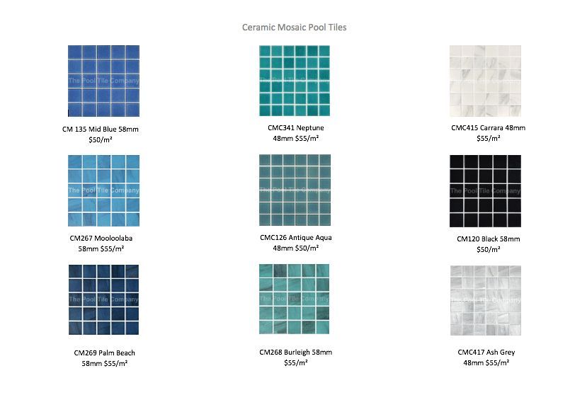 Ceramic Mosaic Pool Tiles — Pool Concepts in Howard Springs, NT