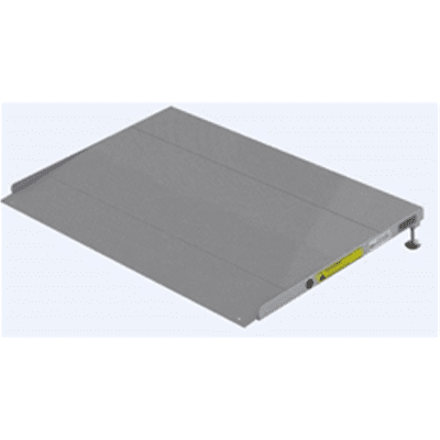 The TRANSITIONS® Angled Entry Ramp is a portable, stand-alone threshold ramp featuring independently adjustable legs with swivel feet, allowing for vertical adjustment ranging from 1-3/8 to 5-7/8 inches in height