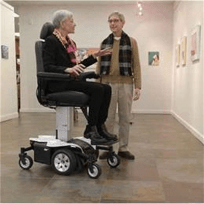 Features a power elevating seat that raises 12 inches in just 11 seconds, can raise or lower while the unit is in motion, when the seat is fully elevated, you can enjoy conversations with your friends and loved ones face-to-face.