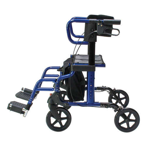Hybrid LX Rollator/Transport Chair, can be used as a walking rollator or as a Transport chair, weighs only 22 lbs, folds effortlessly.