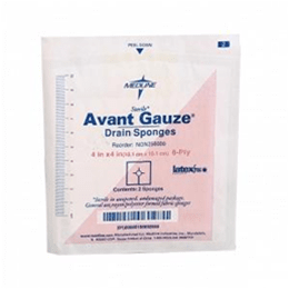 Gauze Drain sponge allows it to lay flat when wrapped around a drainage tube.