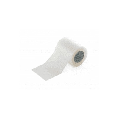 Breathable perforated plastic tape that permits skin examination without tape removal.