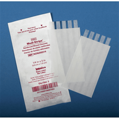 Wound closure strips, exceptionally porous spun-bond fiber backing, includes bilateral nylon filaments for high tensile strength.