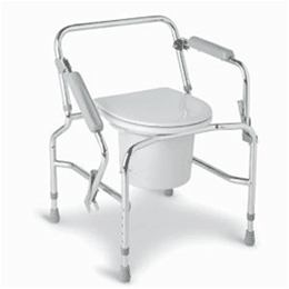 Arms swing out of the way for easier lateral transfers on and off the commode, transfers are easier for patients using a wheelchair, place near the bed with near arm down for patients transferring during the night.