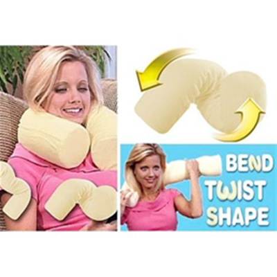 You can custom shape this roll pillow to your neck, back, legs, any part of your body, soft poly foam with bendable linkage inside holds any shape and stays put for a totally new twist on comfort.