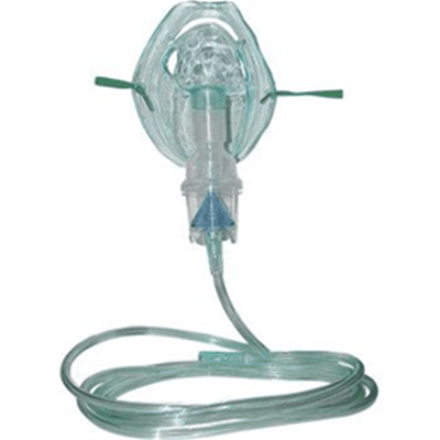 Comes with everything you need to administer medication from your home nebulizer system, it comes with an adult-sized mask mouthpiece T-shaped adapter reservoir tube and 7' of durable high-quality crush-resistant tubing.