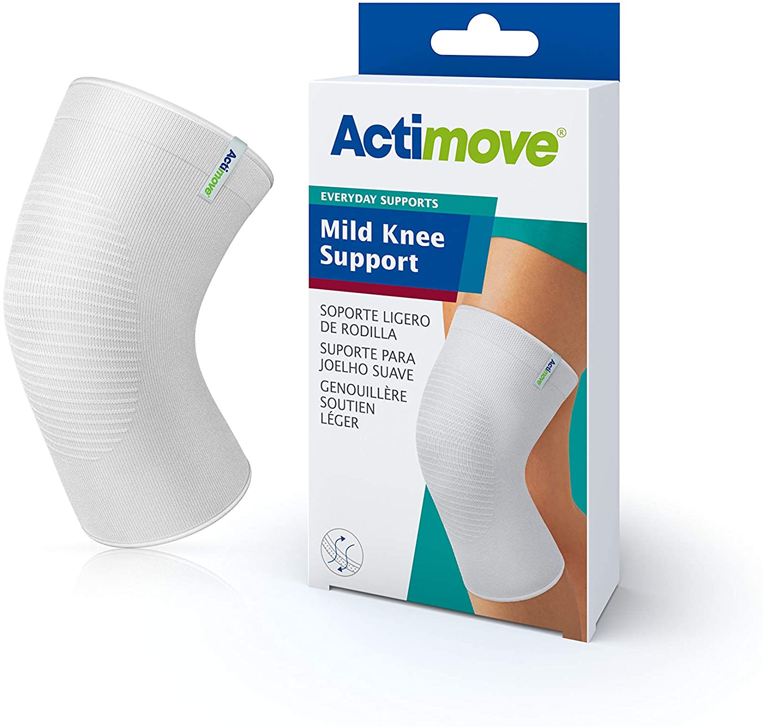 Comfort of an elastic support with the therapeutic properties of heat, ideal for knee sprain or strain, wrap design allows for easy fit.