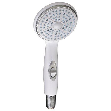Adjustable Height Sliding Shower Head, 3-speed shower selection and 5' flexible chrome hose.