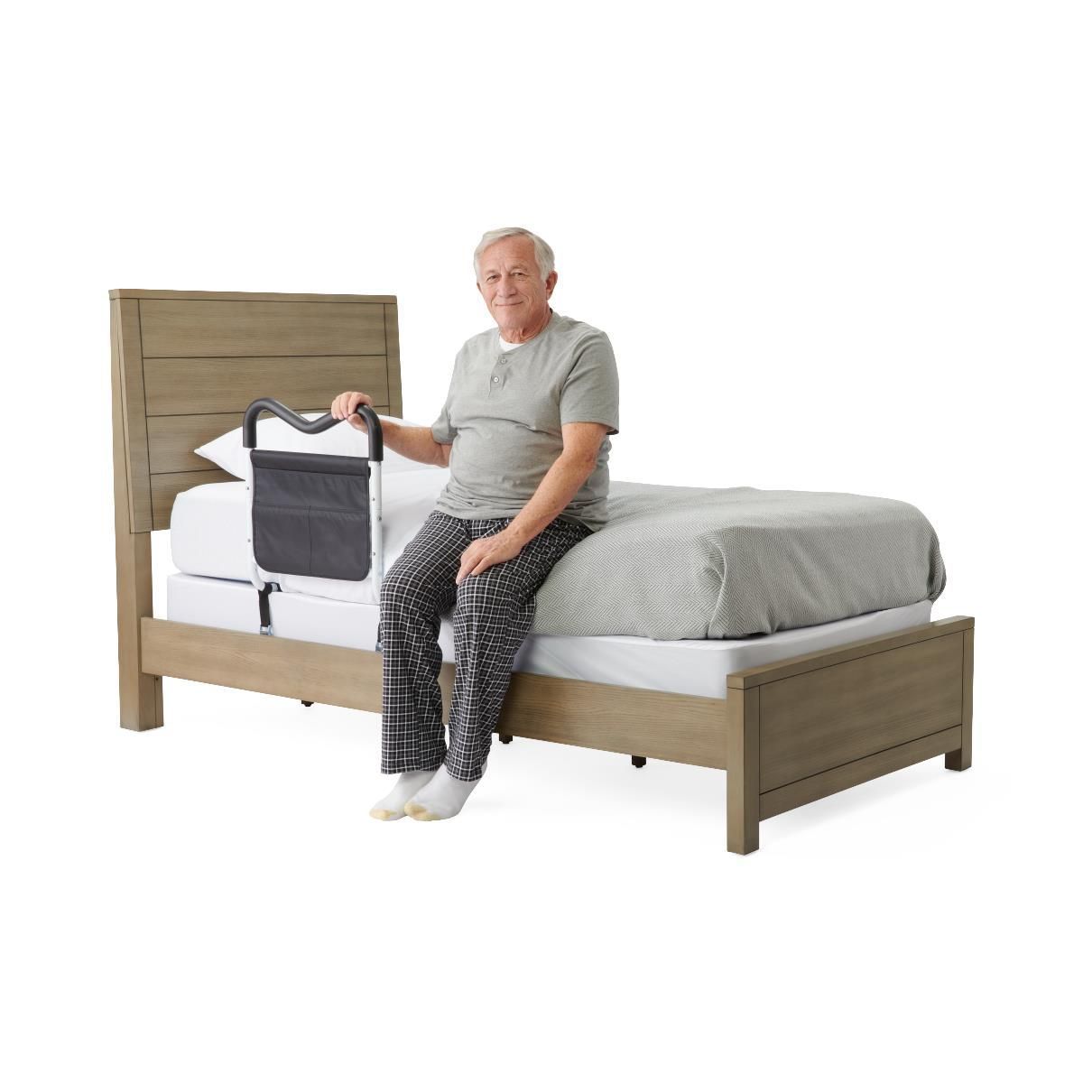 Bed Support Rail allows a person to get in and out of bed easily and safely, quick and easy assembly (no tools needed).